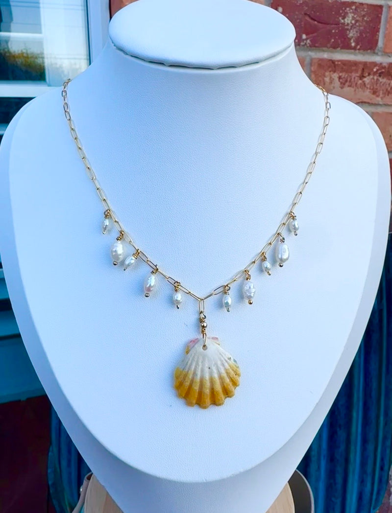 Sunrise Shell Charm Necklace