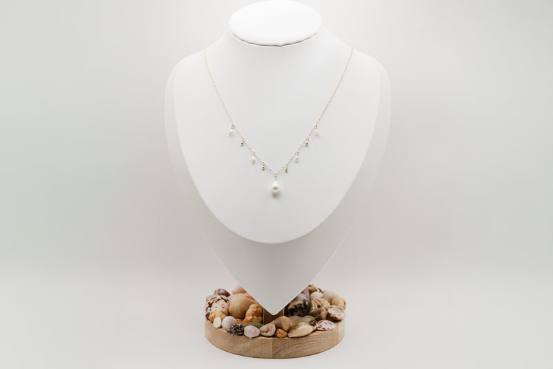 Pearl Charm Necklace (Silver)